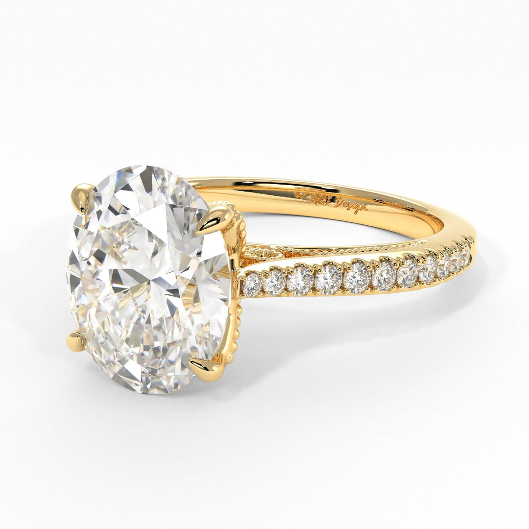 AGI Design Zoe Oval Moissanite Engagement Ring