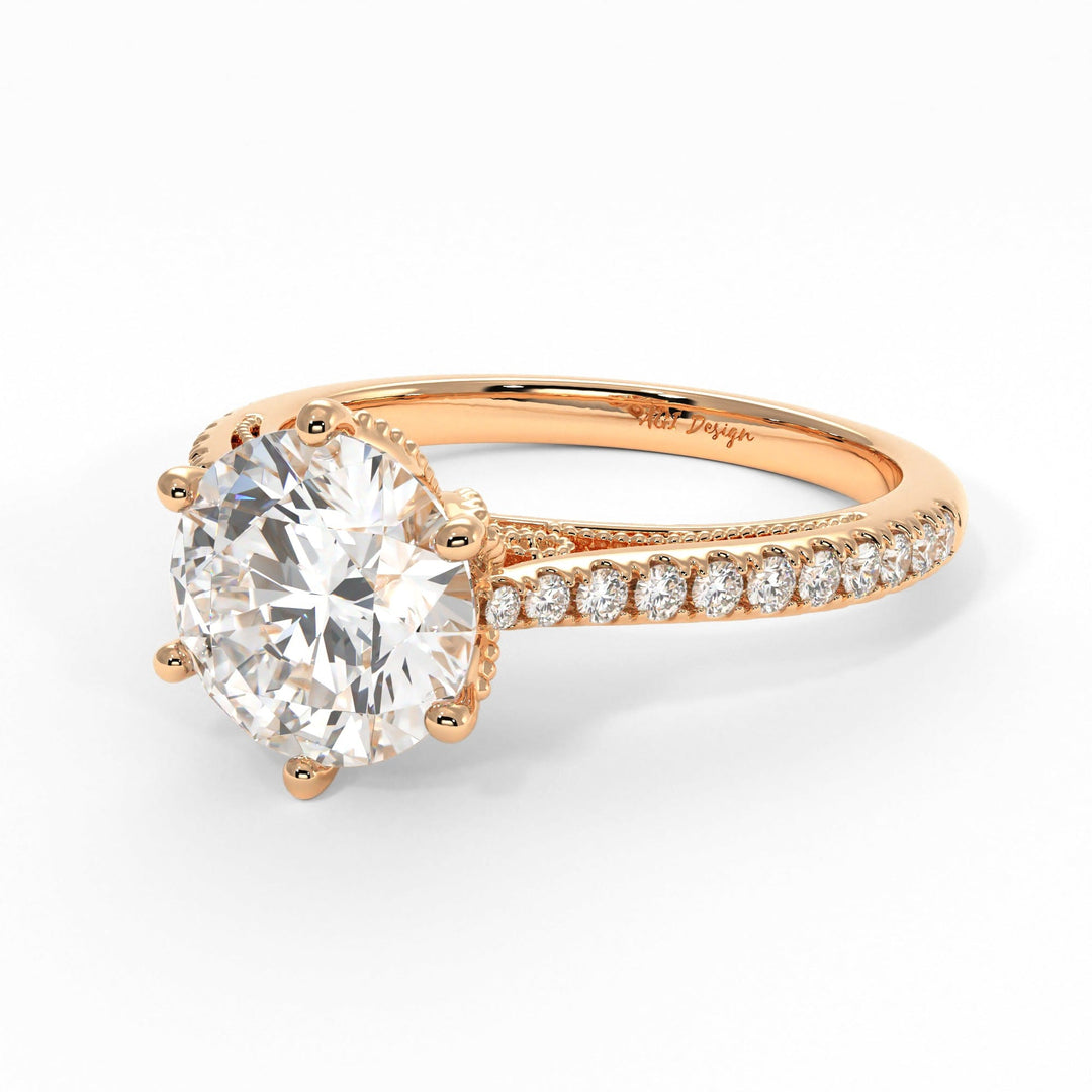 AGI Design Zoe Round Lab Created Diamond Engagement Ring