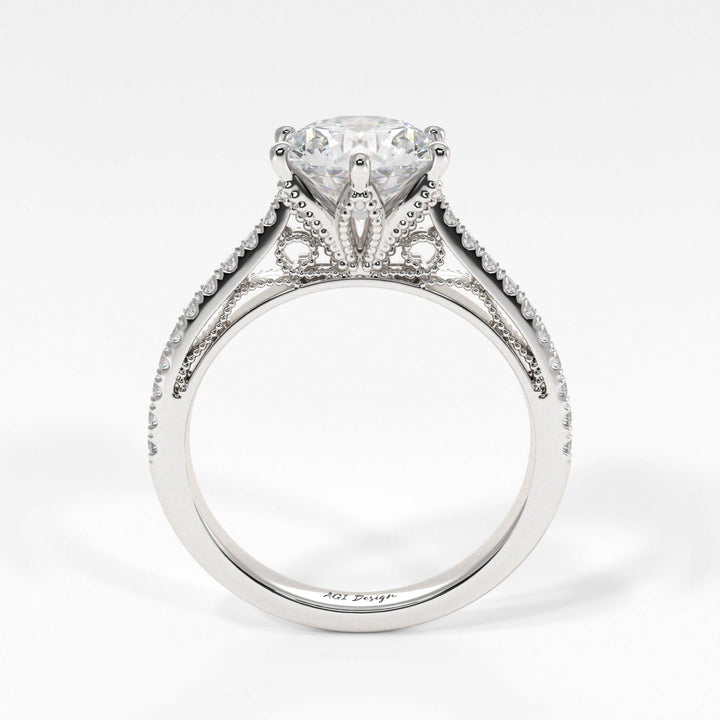 AGI Design Zoe Round Lab Created Diamond Engagement Ring
