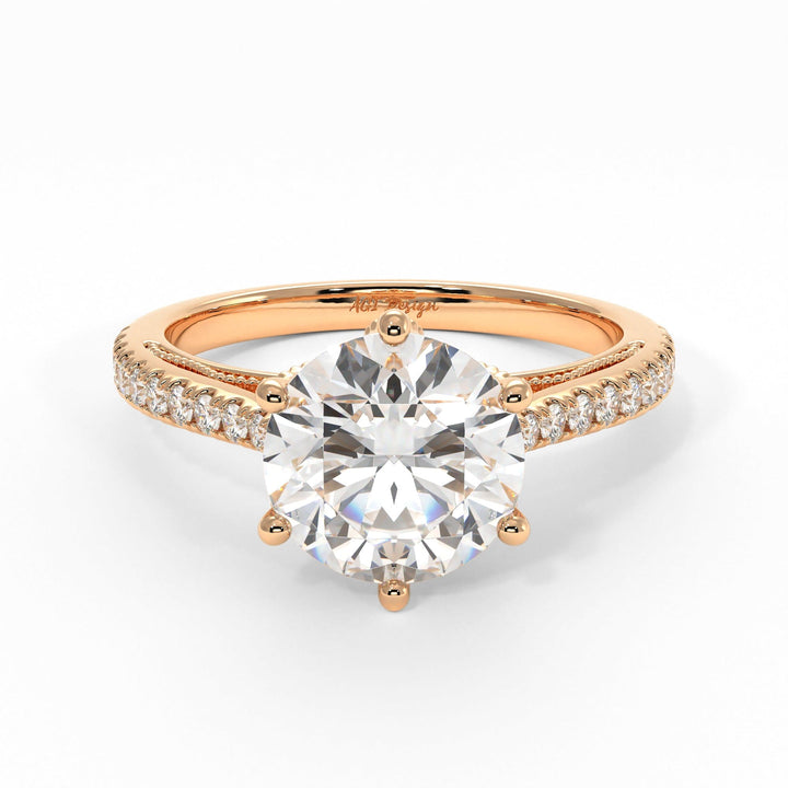 AGI Design Zoe Round Lab Created Diamond Engagement Ring