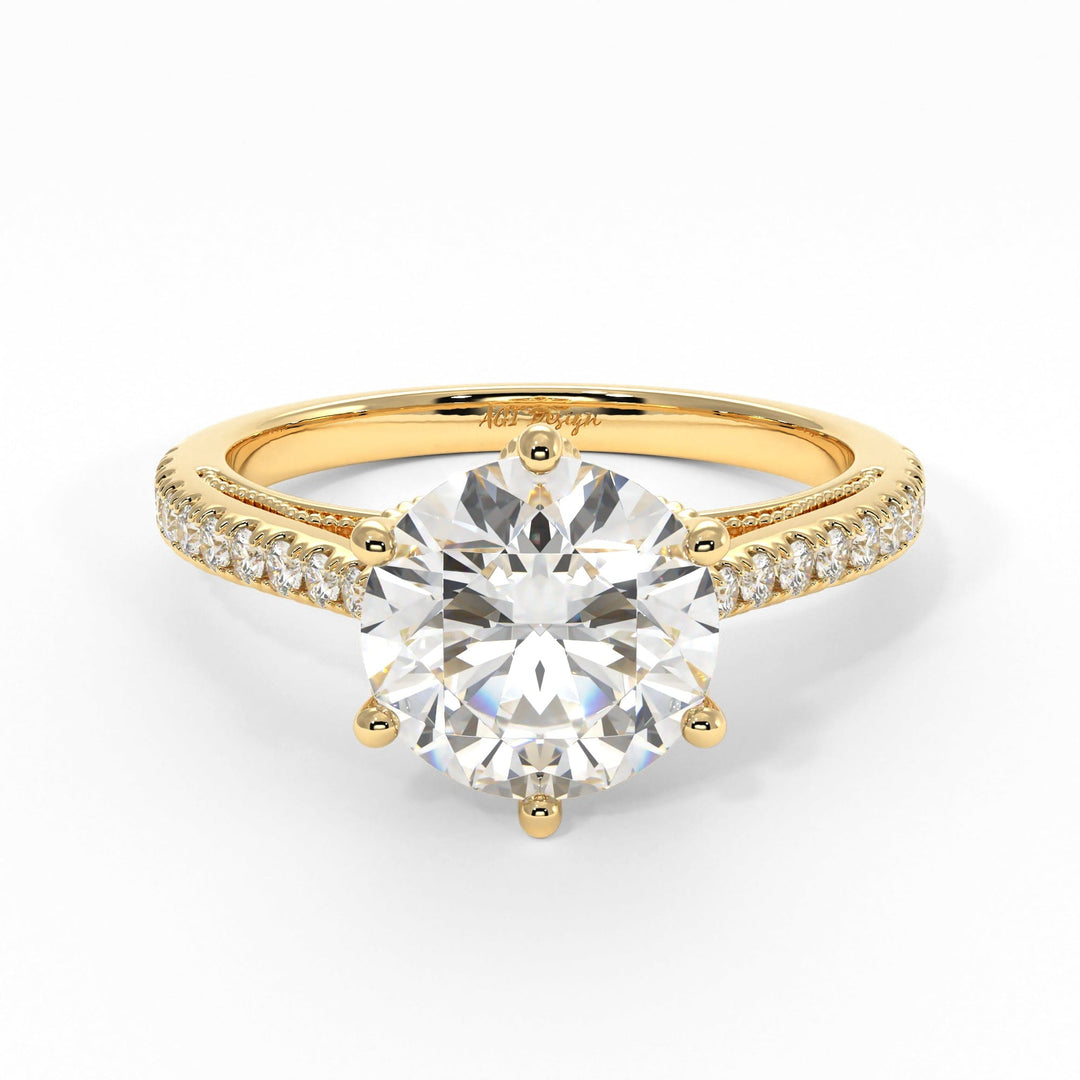 AGI Design Zoe Round Lab Created Diamond Engagement Ring