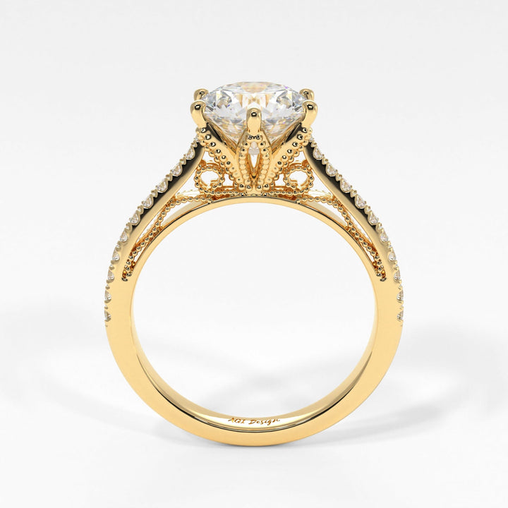 AGI Design Zoe Round Lab Created Diamond Engagement Ring
