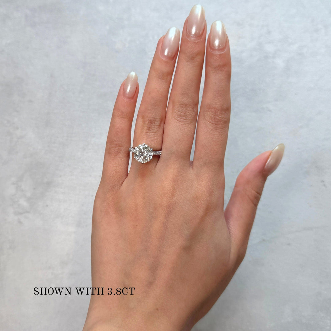 AGI Design Zoe Round Lab Created Diamond Engagement Ring