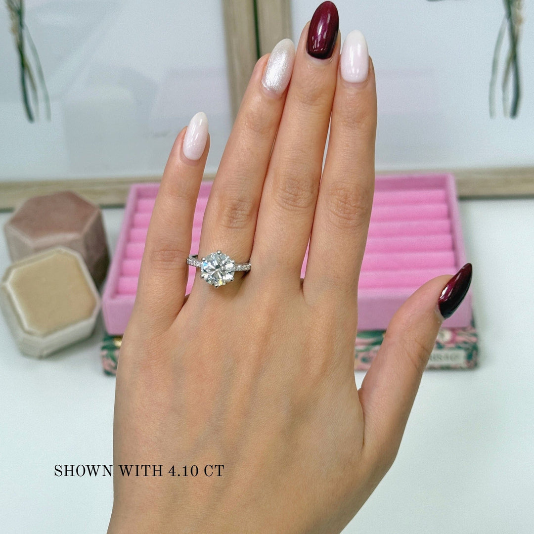 AGI Design Zoe Round Lab Created Diamond Engagement Ring