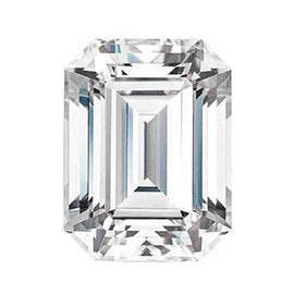 Emerald cut colorless moissanite