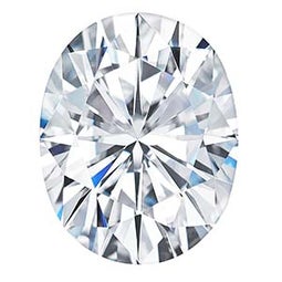 Oval cut colorless moissanite