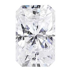 Radiant cut colorless moissanite