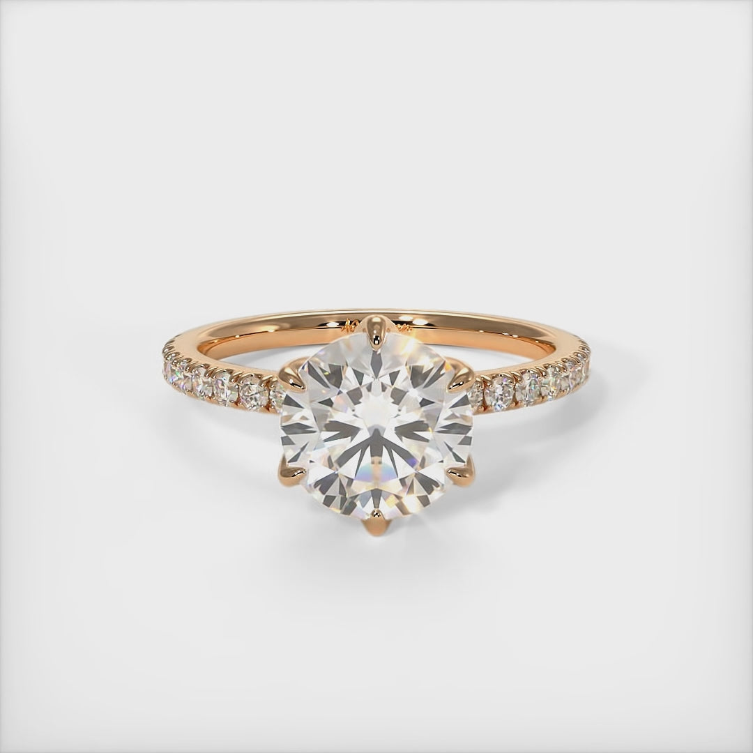 Reese Round Lab Created Diamond Engagement Ring