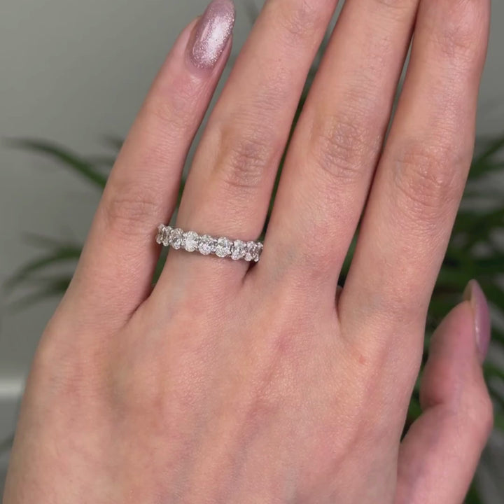 Ready to Ship  Nika Lab Created Diamond Wedding Band in 14K White Gold