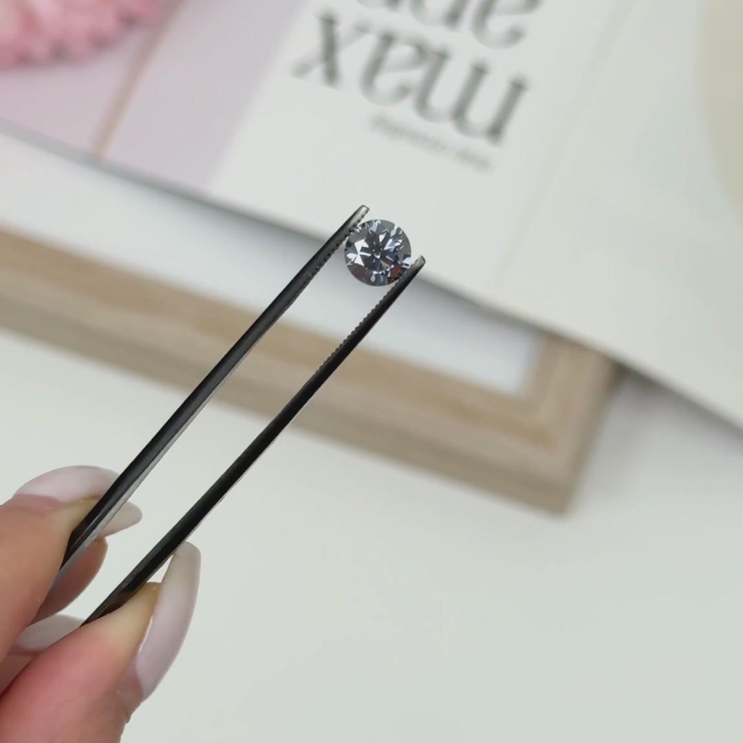 7mm ( DEW 1.2ct) round dark grey moissanite