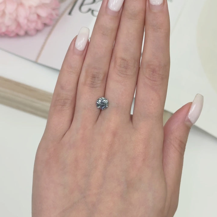 7mm ( DEW 1.2ct) round dark grey moissanite