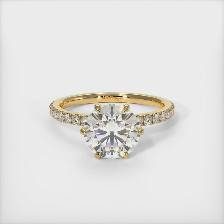 Rada Round Lab Created Diamond Engagement Ring