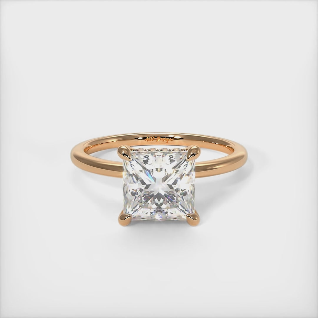 Jade Princess Cut Lab Created Diamond Engagement Ring