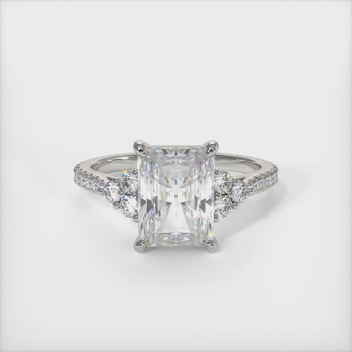 Olivia Radiant/Emerald Lab Created Diamond Engagement Ring