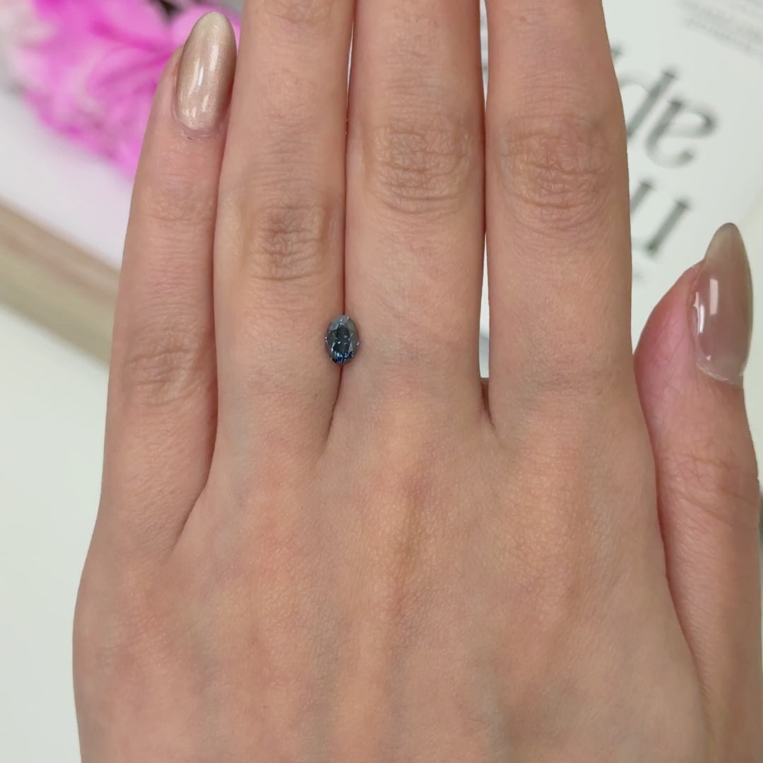 6x4mm ( DEW 0.7ct) oval blue moissanite