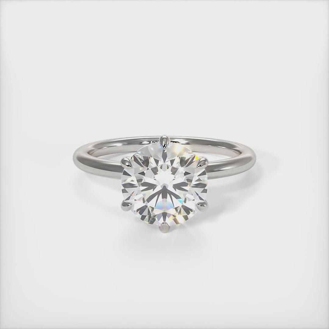 Eva Round Lab Created Diamond Engagement Ring
