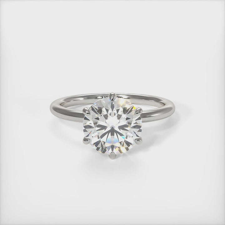 Eva Round Lab Created Diamond Engagement Ring