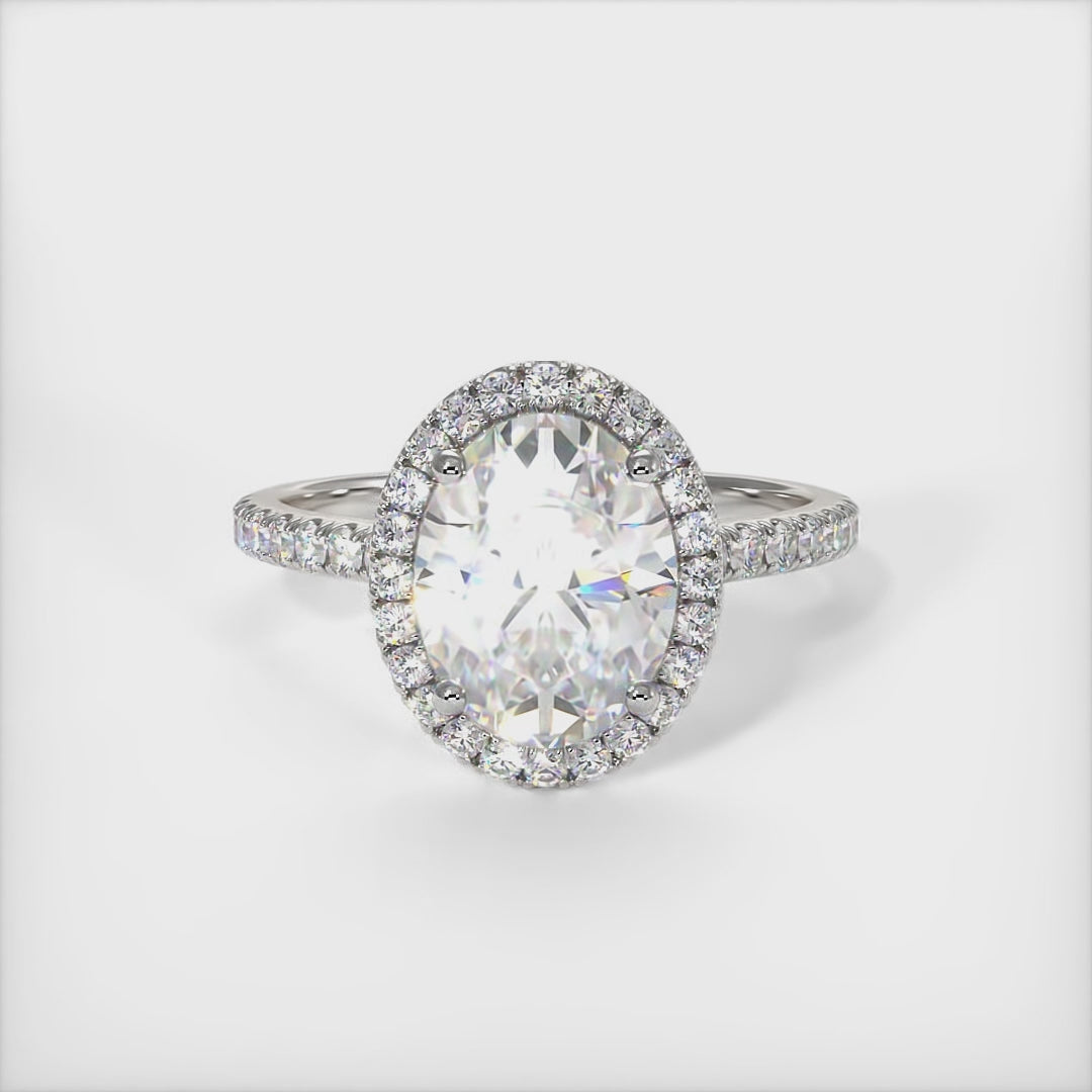 Victoria Oval Lab Created Diamond Engagement Ring