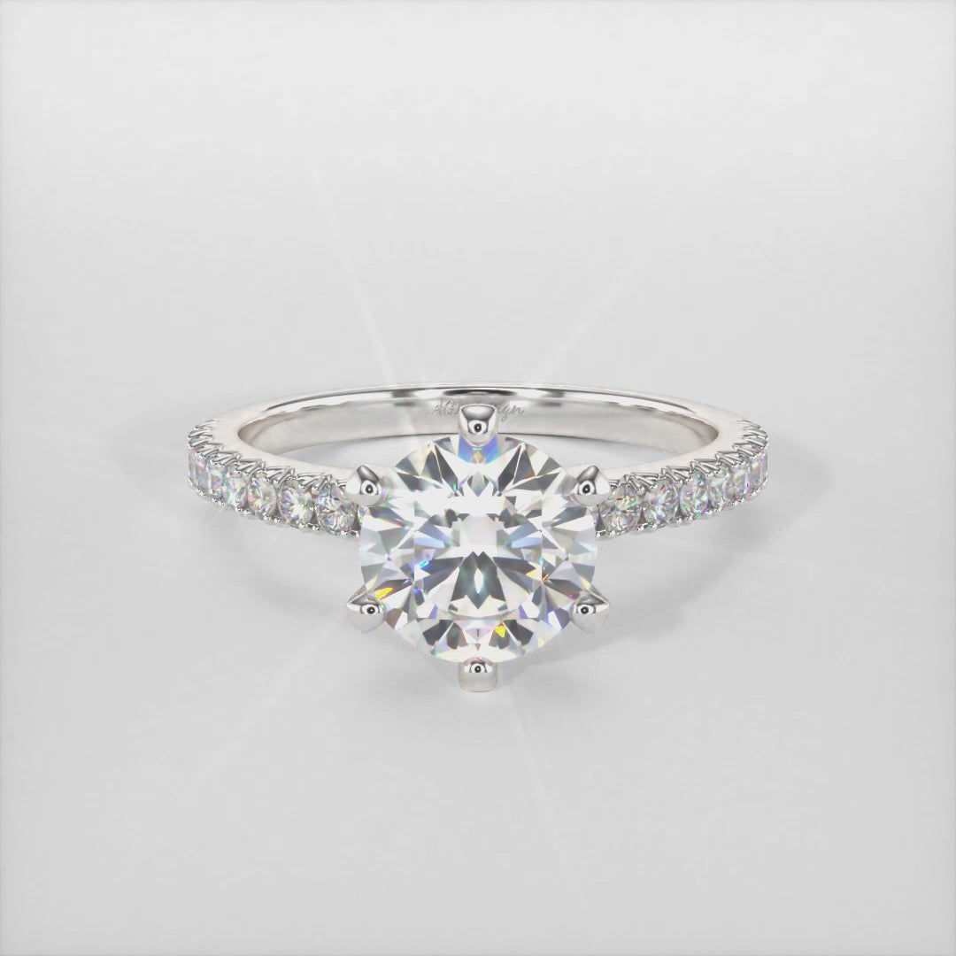 Fiona Round Lab Created Diamond Engagement Ring