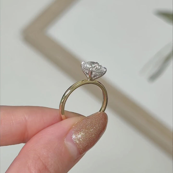 Ready to Ship  Jade 2.36ct E/VVS2 Round Lab Diamond Engagement Ring in 14k Two Tone Gold