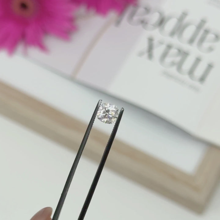 6.5mm ( DEW 1.3ct) square cushion crushed ice moissanite