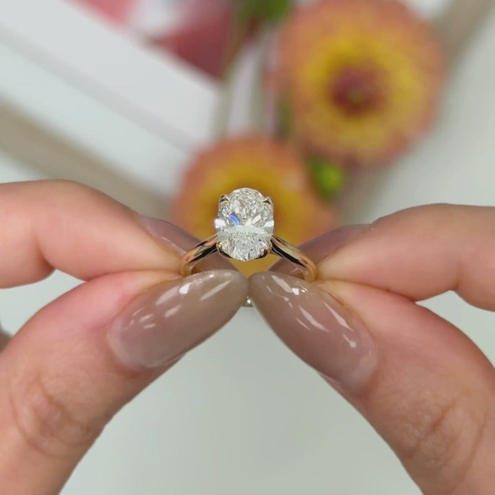 Megan Oval  Lab Created Diamond Engagement Ring