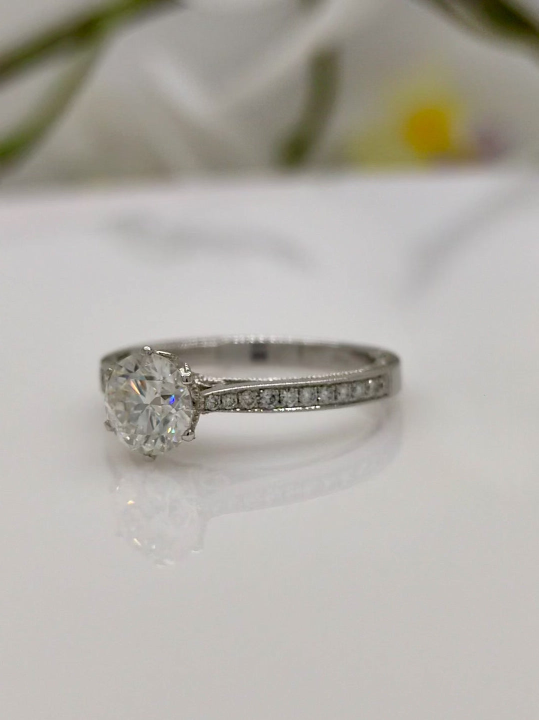 Sky Round Lab Created Diamond Engagement Ring