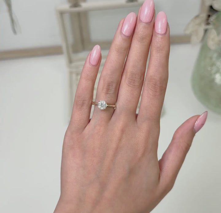 Stacey Round Lab Created Diamond Engagement Ring