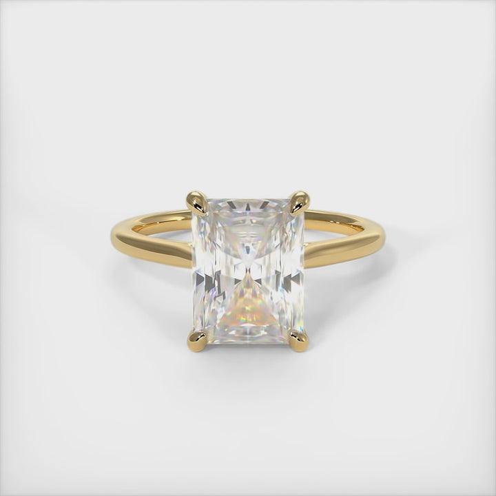 Claire Radiant/Emerald Lab Created Diamond Engagement Ring