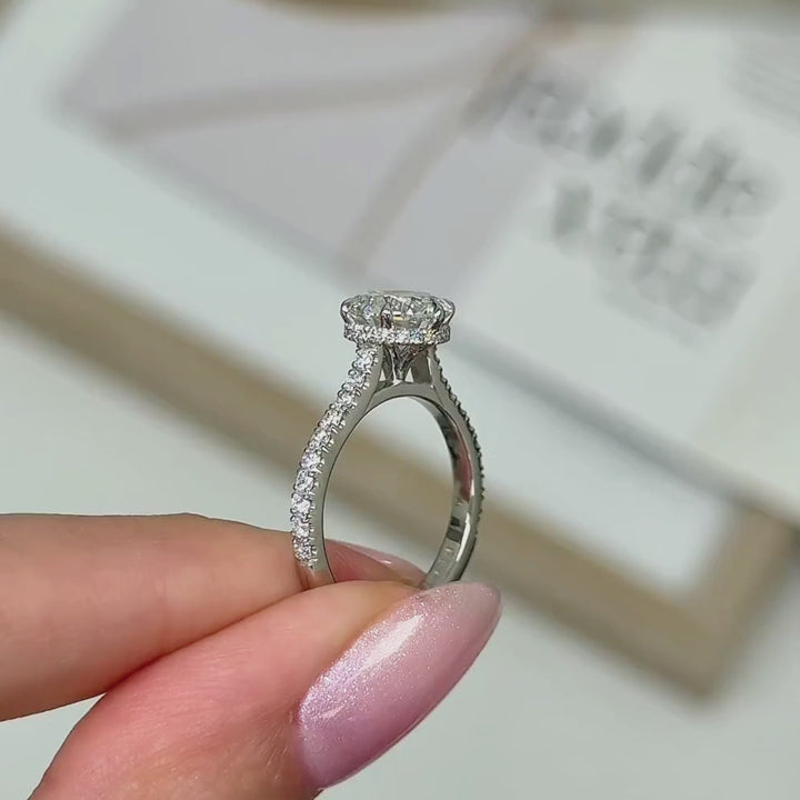 Ready to Ship 1.91ct D/VVS2 Round Lab-Created Diamond Engagement Ring in Platinum