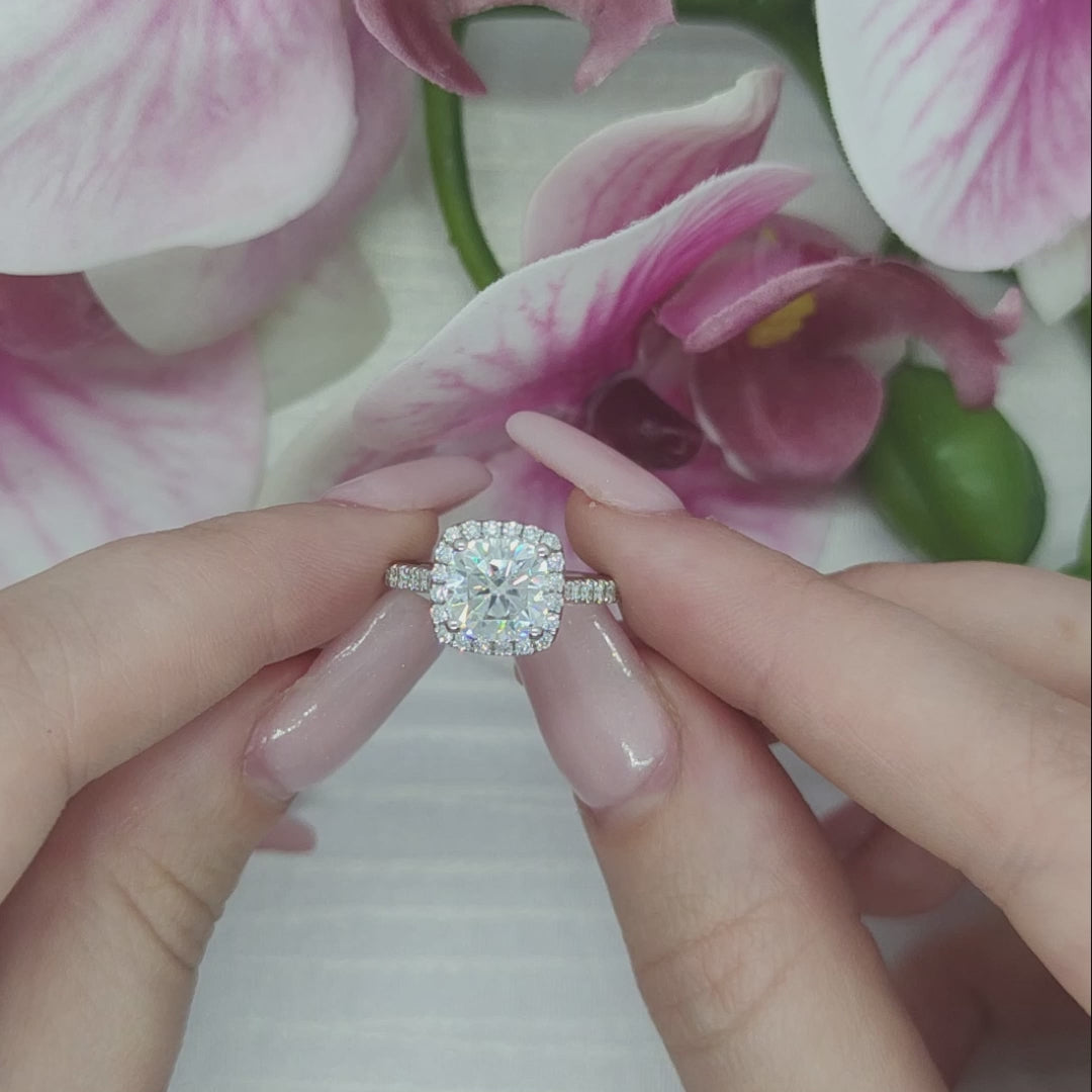 Desiree Round Moissanite Engagement Ring