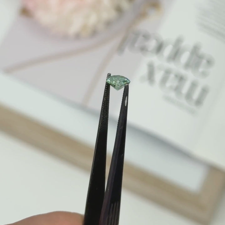 7mm ( DEW 1.2ct) round aqua-teal moissanite