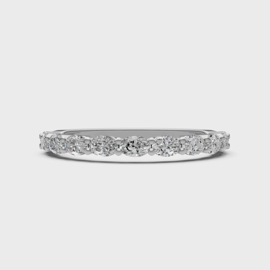Nia East West Oval Lab-Created Diamonds Wedding Band