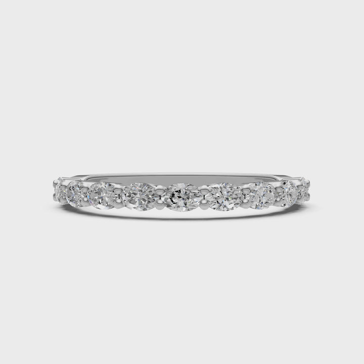 Nia East West Oval Lab-Created Diamonds Wedding Band