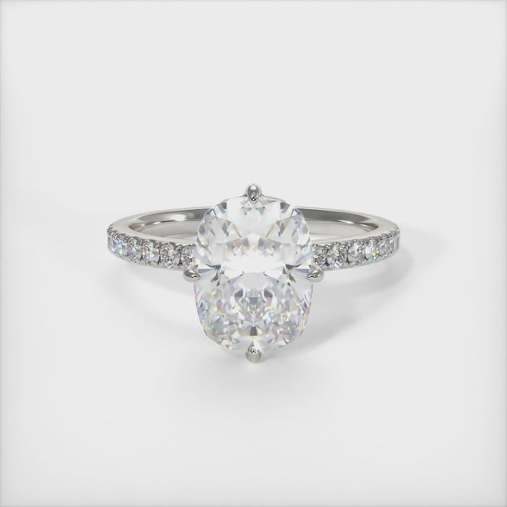 Patricia Elongated Cushion Cut Lab Created Diamond Engagement Ring