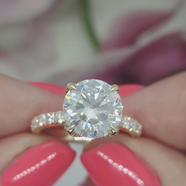 Nicole Round Moissanite Tulip Engagement Ring