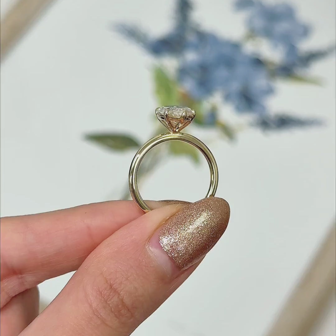 Ready to Ship  Eden 3.56ct E/VVS2 Marquise Lab Created Diamond Engagement Ring in 18k Yellow Gold