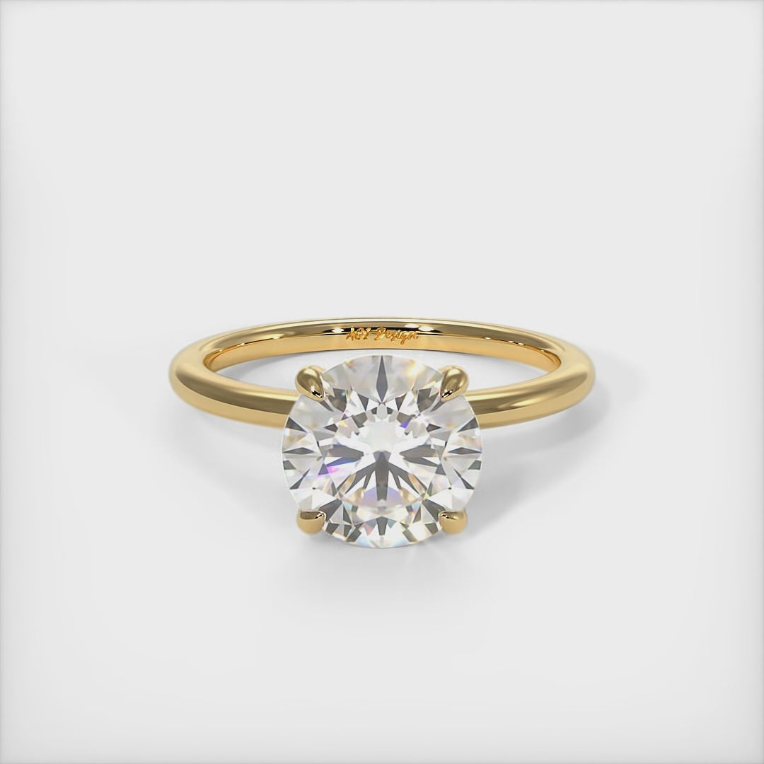 Grace Round Lab Created Diamond Engagement Ring