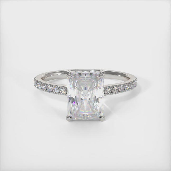 Doris Radiant/Emerald  Moissanite Engagement Ring