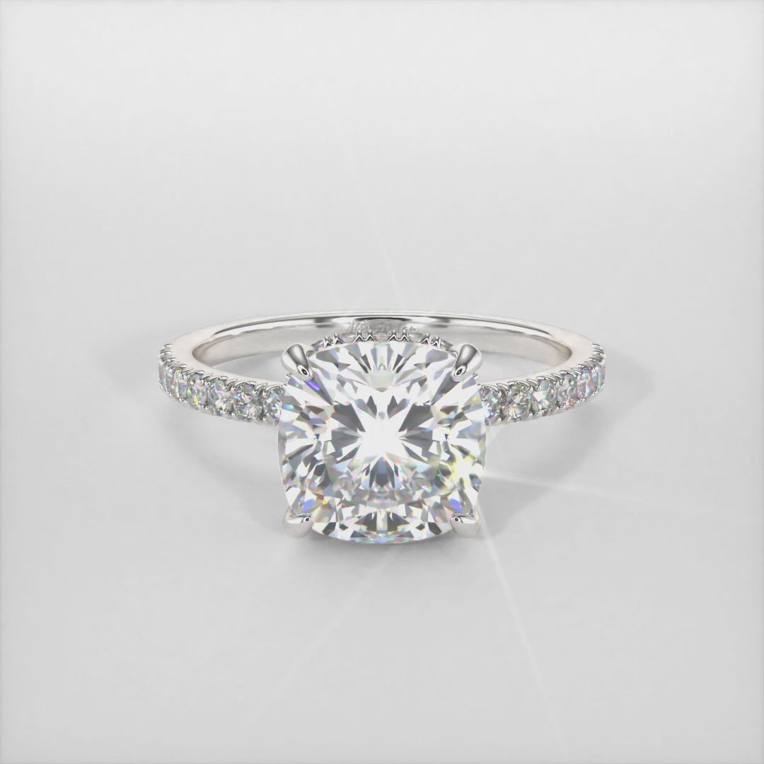 Angelina Cushion Cut Lab Created Diamond Engagement Ring