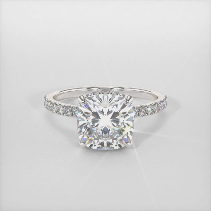 Angelina Cushion Cut Lab Created Diamond Engagement Ring