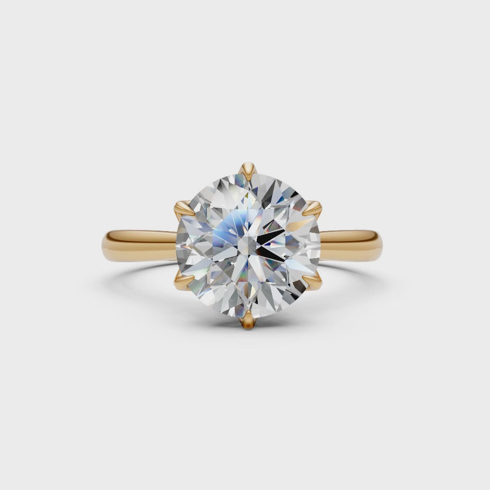 Mary Round Moissanite  Tulip Engagement Ring