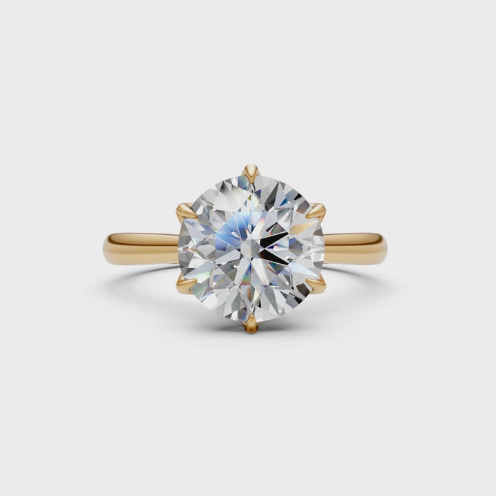 Mary Round Moissanite  Tulip Engagement Ring