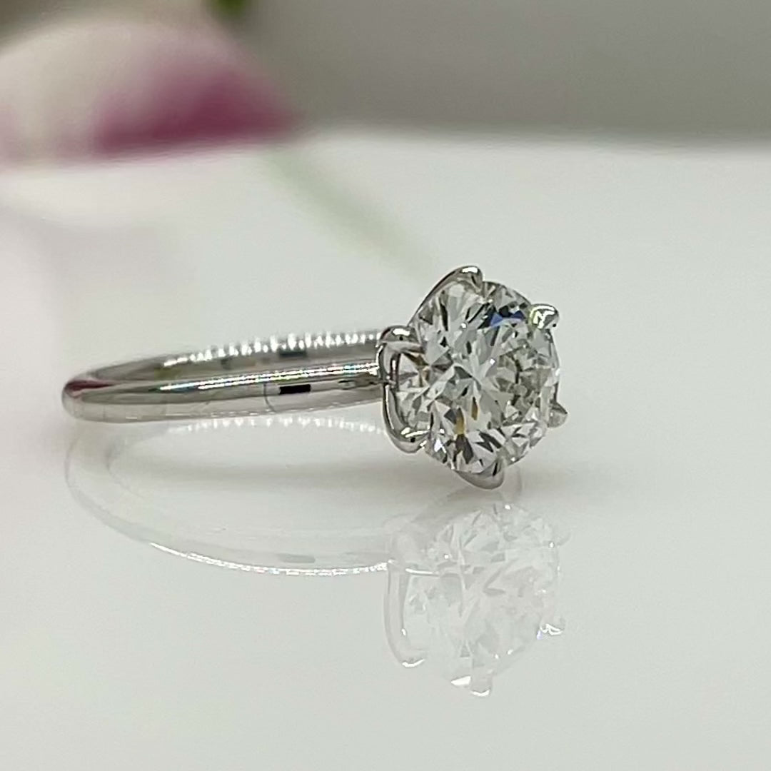 Luise Round Lab Created Diamond Engagement Ring