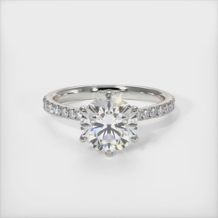 Carol Round Lab Created Diamond Engagement Ring