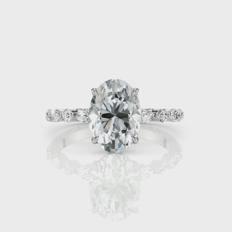 Bague de fiançailles Hope Oval en diamant créé en laboratoire