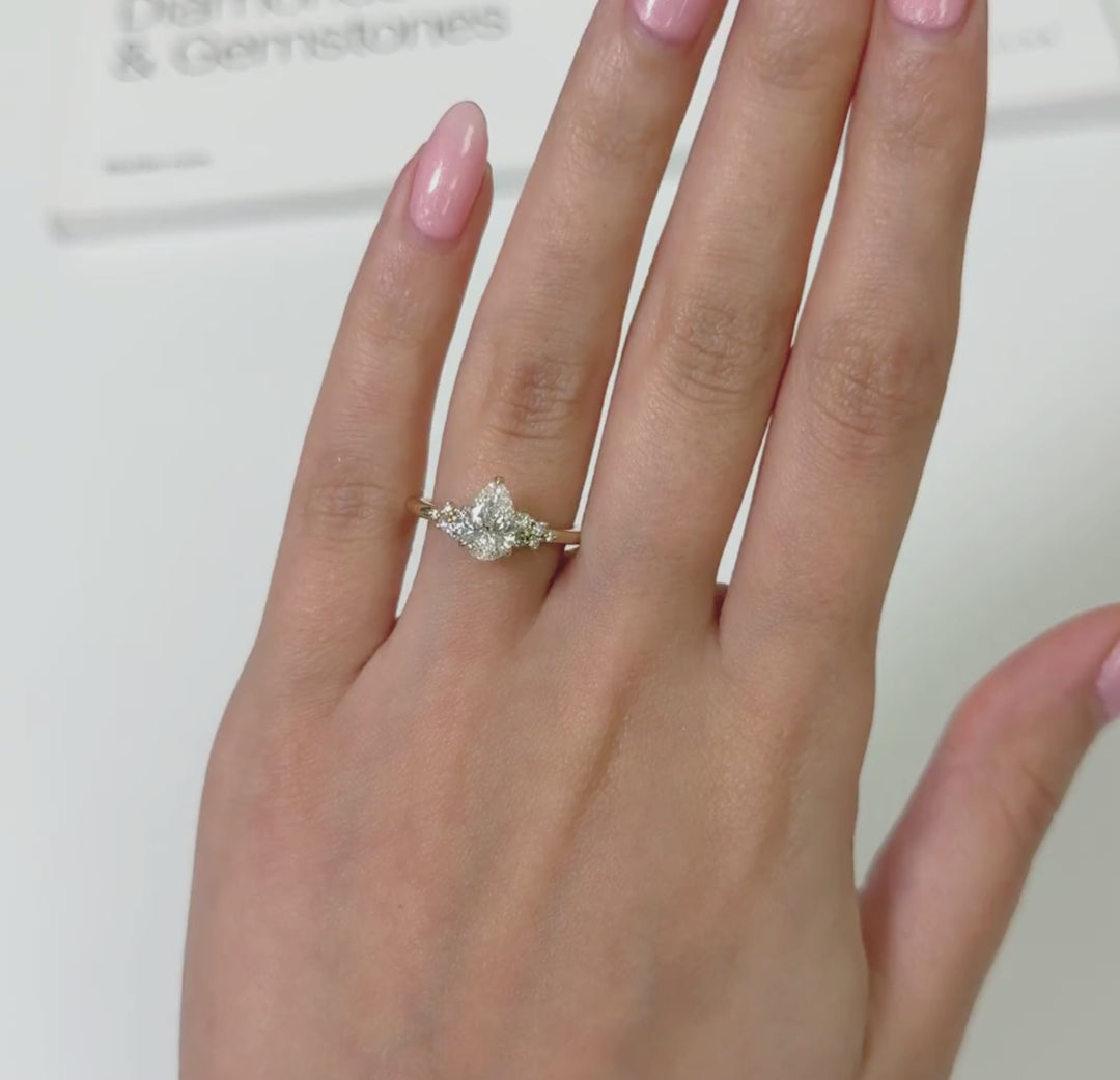 Cynthia Pear Shape Moissanite Engagement Ring