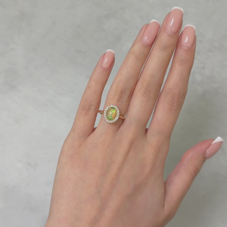 Ready to Ship: White Opal and Diamond Ring/AGI Design