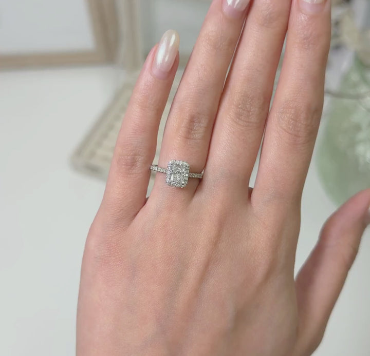 Ready to Ship  Victoria 1.03ct E/VVS2 Radiant Lab-Created Diamond Engagement Ring