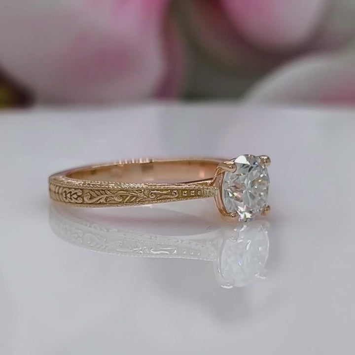 Isabella Round Moissanite Engagement Ring